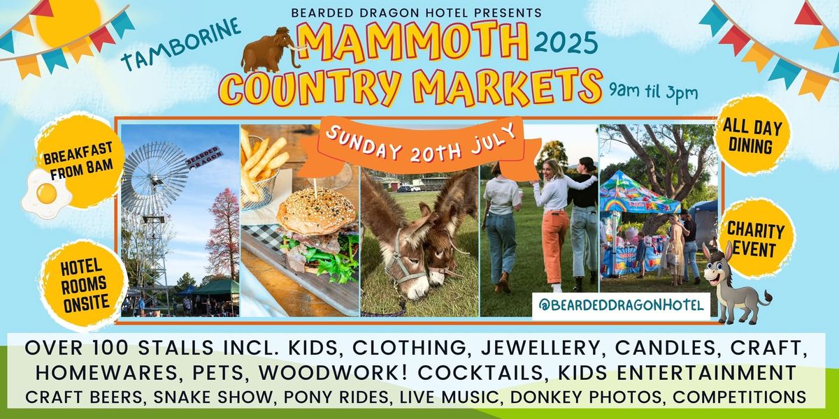 Annual MAMMOTH Country Markets in Tamborine! Scenic Rim's Biggest Market, Live Music and Activities