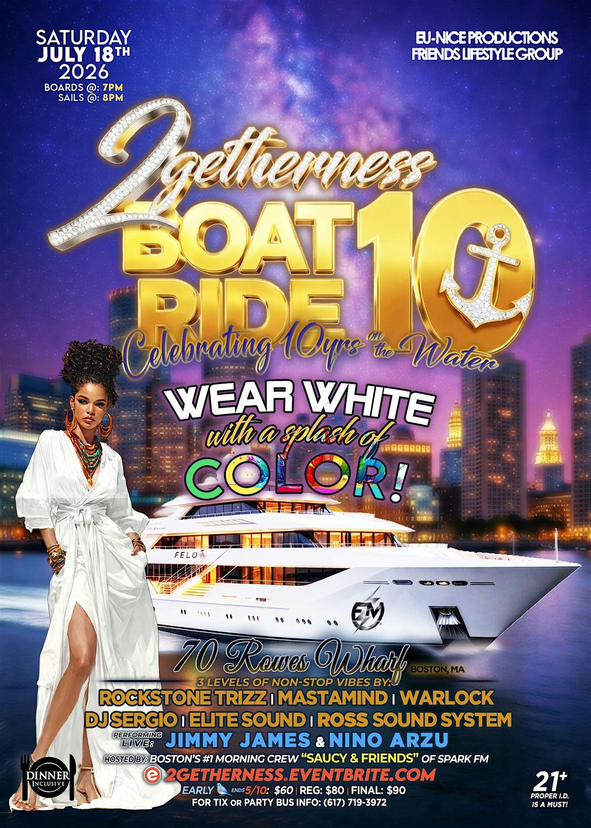 10yrs of #2GETHERNESS on the Water \u2693 | White with a spalsh of Color!