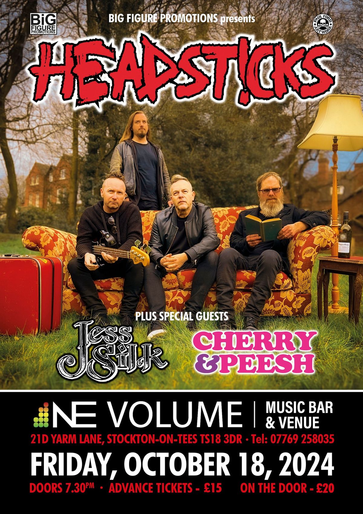 HEADSTICKS plus support:  Jess Silk and Cherry & Peesh Adv Tkts \u00a315 OTD \u00a320