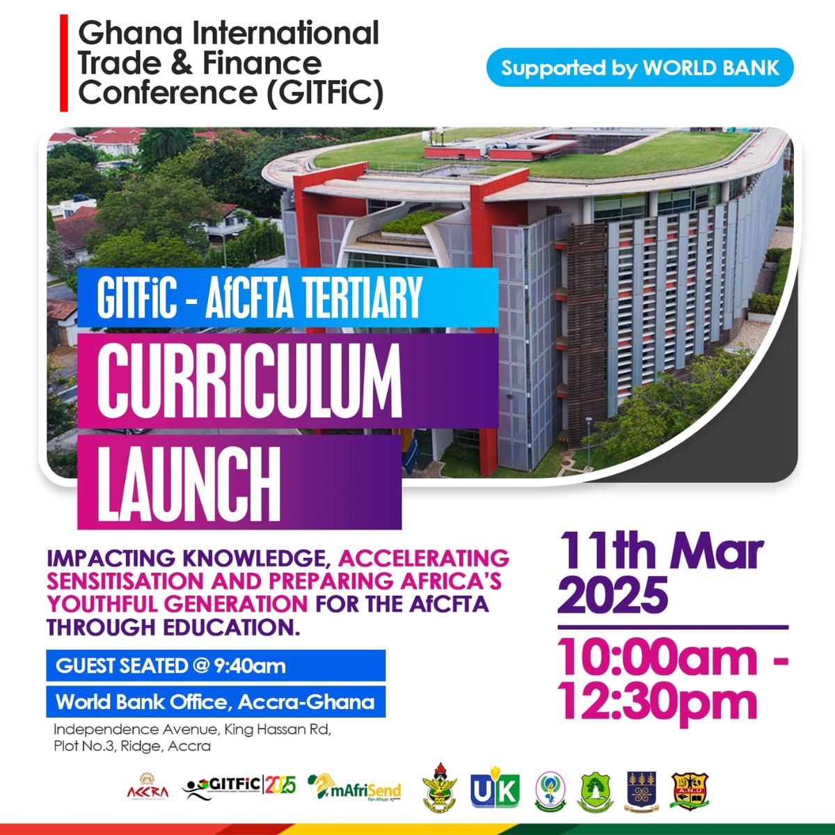 GITFiC-AfCFTA Tertiary Curriculum Launch - World Bank Office, Accra