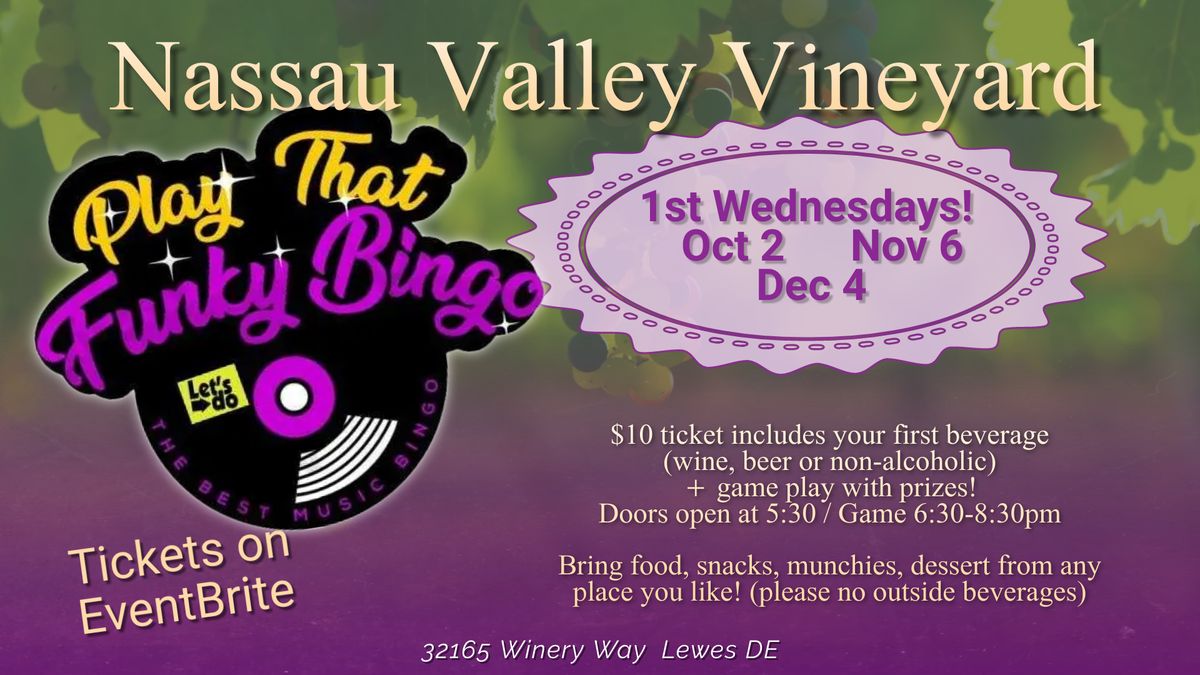 Play That Funky Bingo at Nassau Valley Vineyards, Lewes