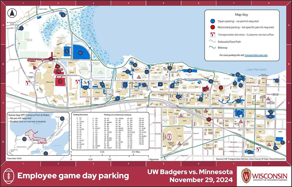 PARKING: Wisconsin Badgers vs. Washington Huskies