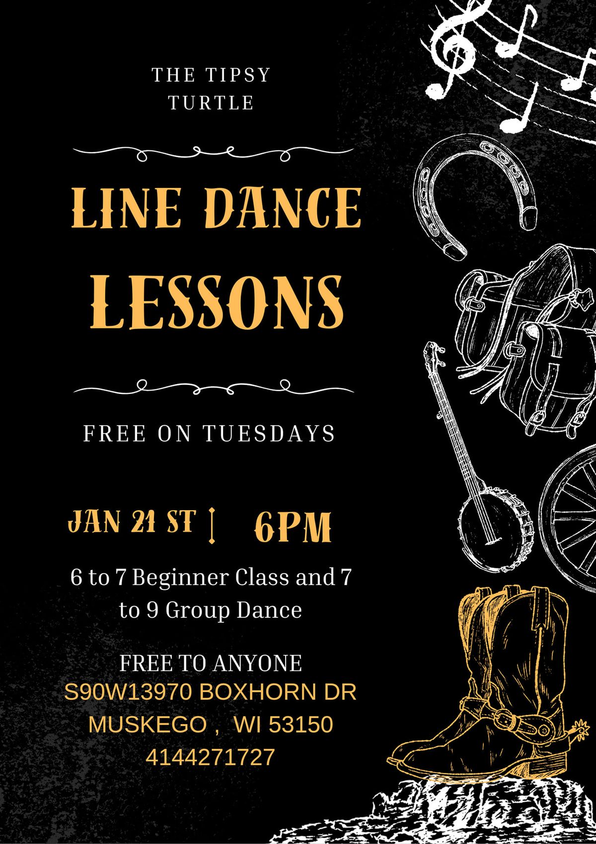 Tuesdays Country Line Dancing Lessons FREE!!!