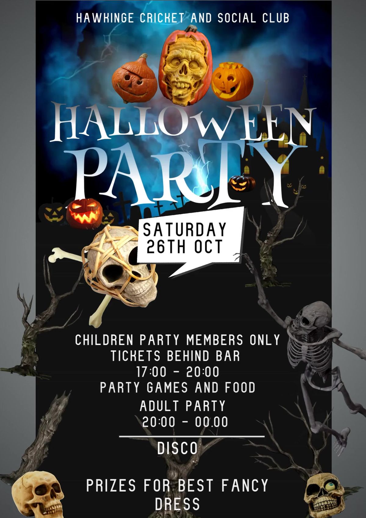 Halloween Party's  (Kids Party members only) Followed by Adult Party 