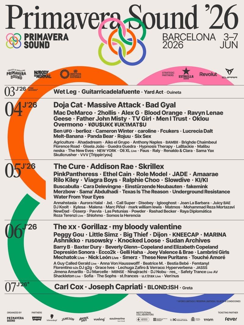 Primavera Sound Barcelona 2026 - Saturday - The **, Gorillaz and more Tickets
