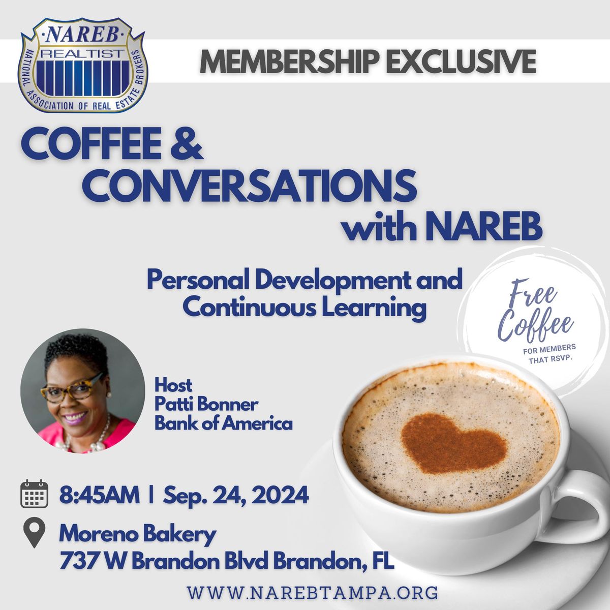 "Personal Development and Continuous Learning" Coffee & Chat w\/ NAREB Tampa 