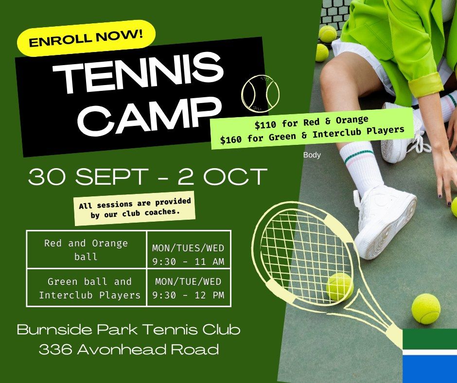 October Junior Tennis Camp