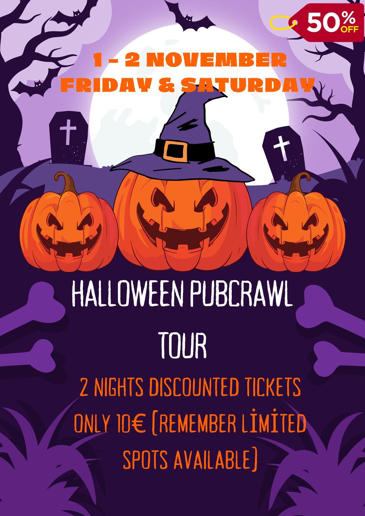 Halloween \ud83c\udf83 Pubcrawl Tour + Moondance & Teatro Magno(1st, 2nd November Friday, Saturday ) Only 10\u20ac 