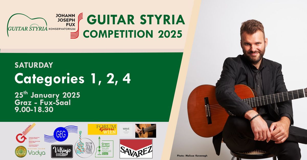 Saturday - Categories 1,2, 4 (Guitar Styria Competition 2025)