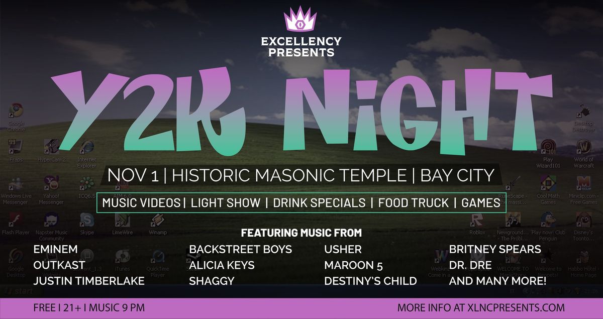 Y2K NIGHT Bay City | November 1 at Historic Masonic Temple