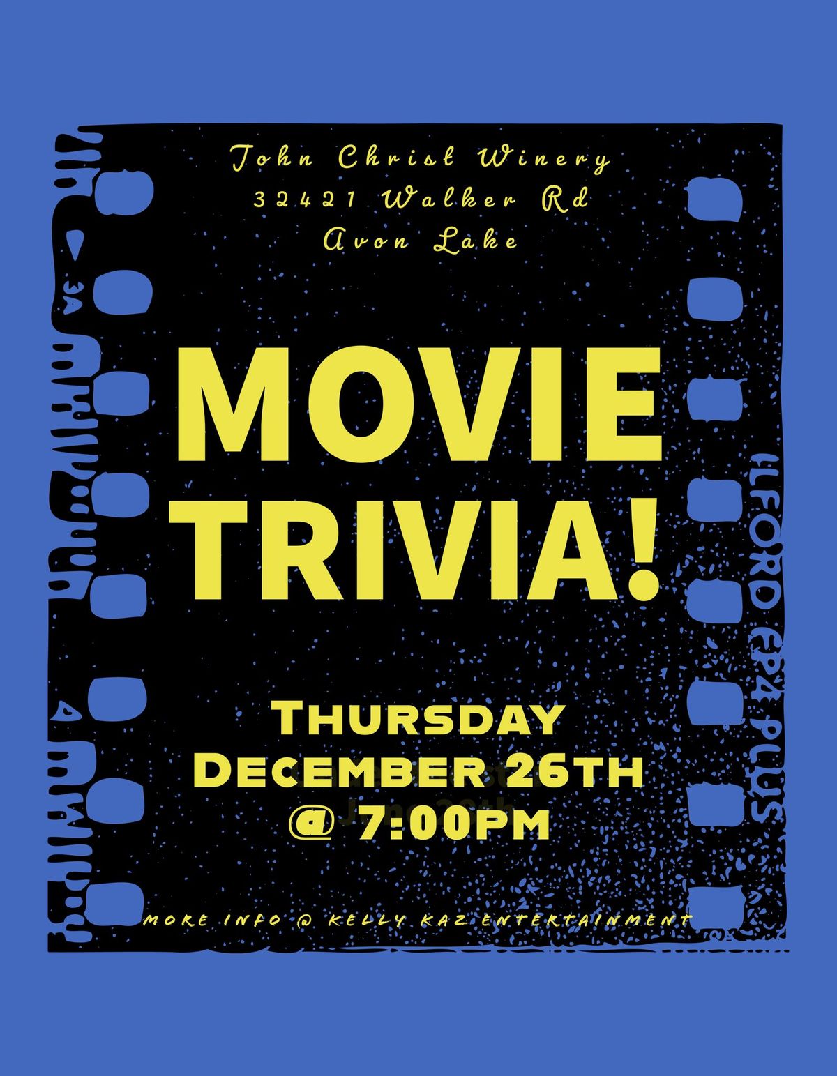 MOVIE TRIVIA! @ John Christ Winery