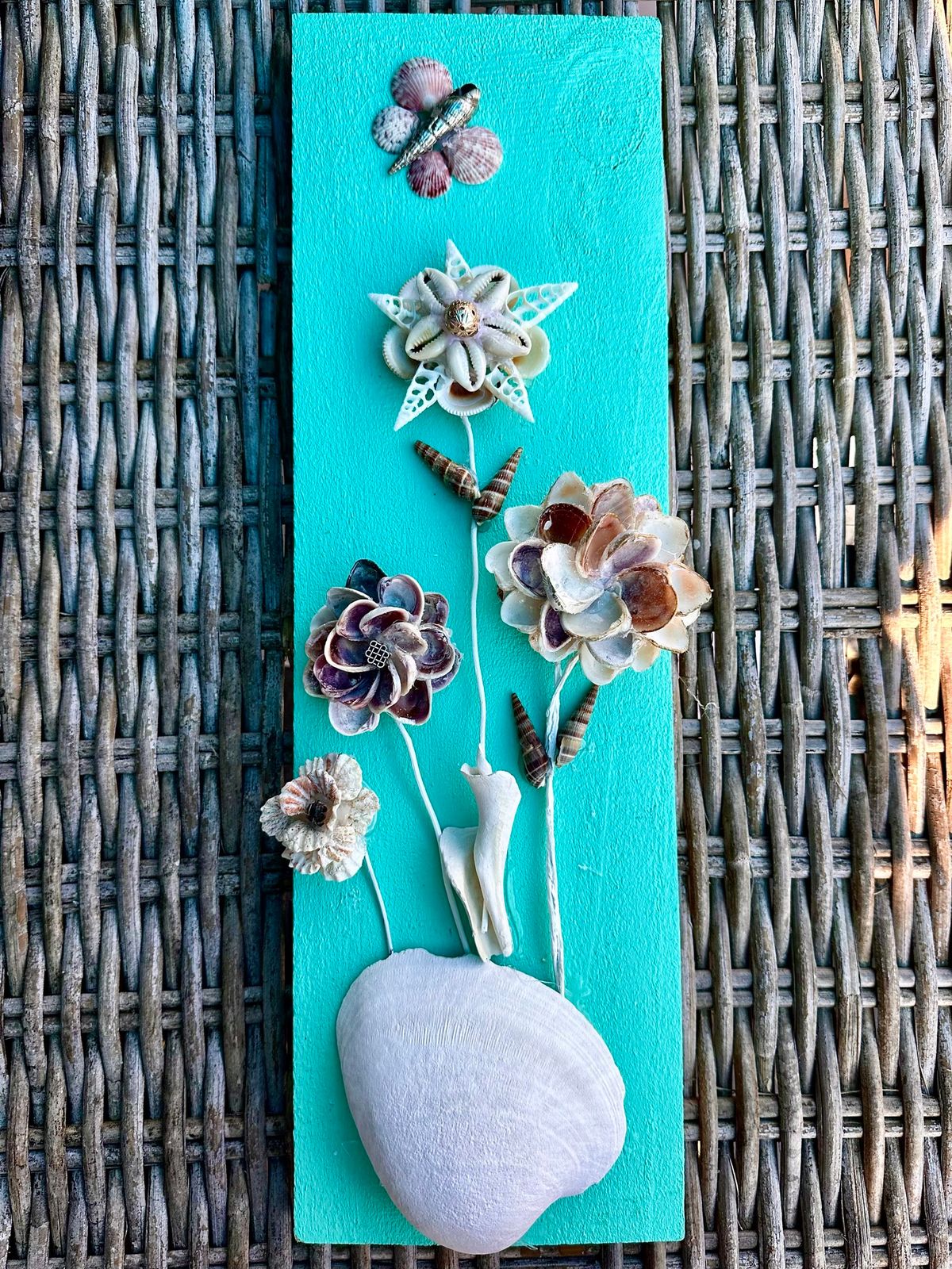 Create a shell flower arrangement