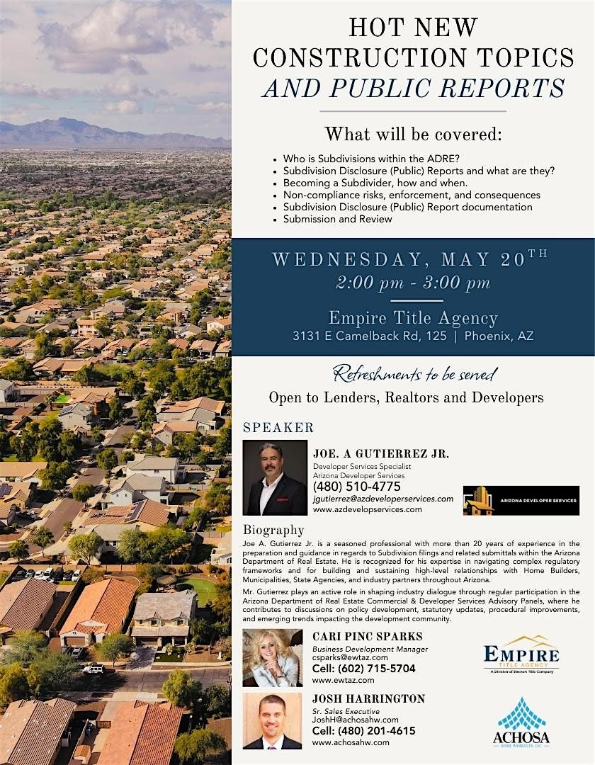 Hot New Construction Topics & Public Reports