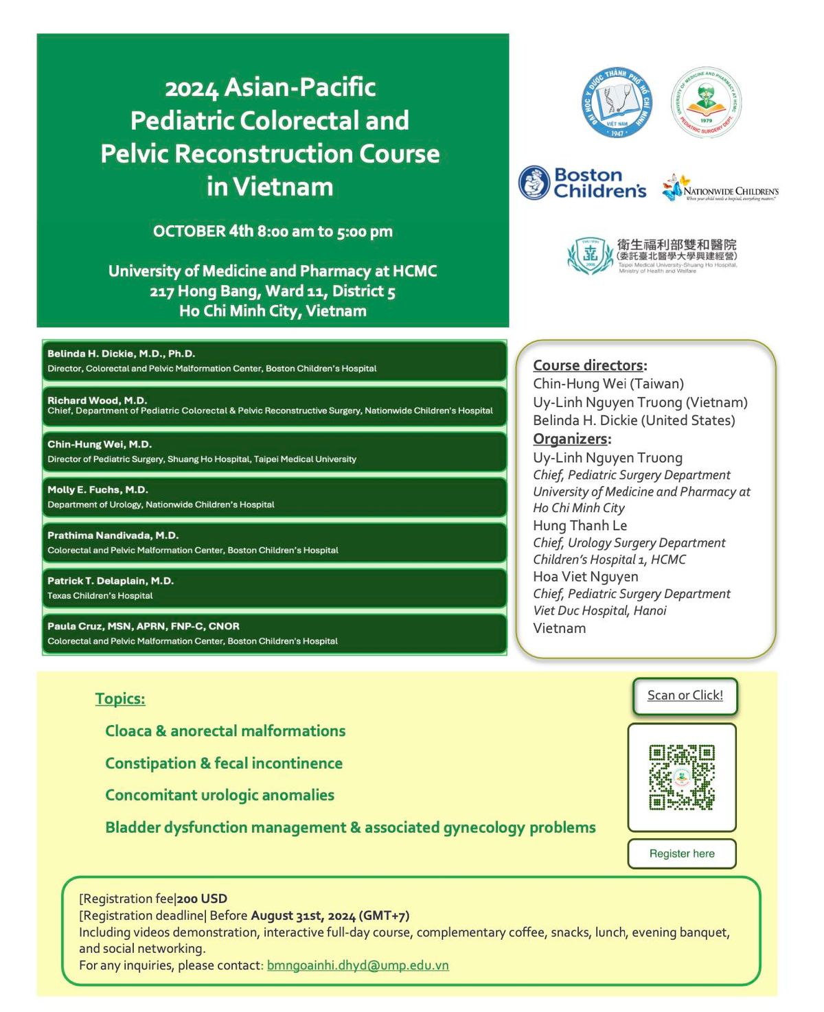 2024 Asian-Pacific Pediatric Colorectal and Pelvic Reconstruction Course in Vietnam