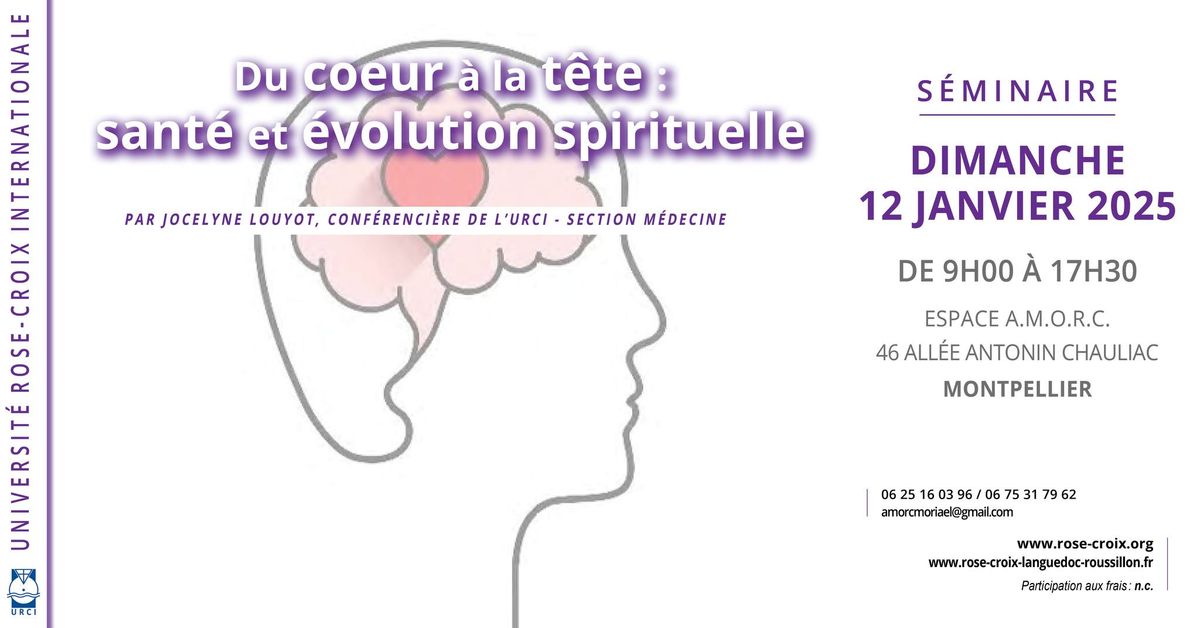 S\u00e9minaire | Du c\u0153ur \u00e0 la t\u00eate : sant\u00e9 et \u00e9volution spirituelle