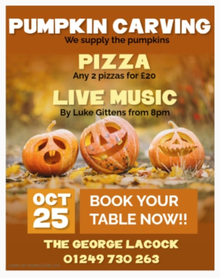 Pumpkin Carving \ud83c\udf83 Pizza \ud83c\udf83 Live music