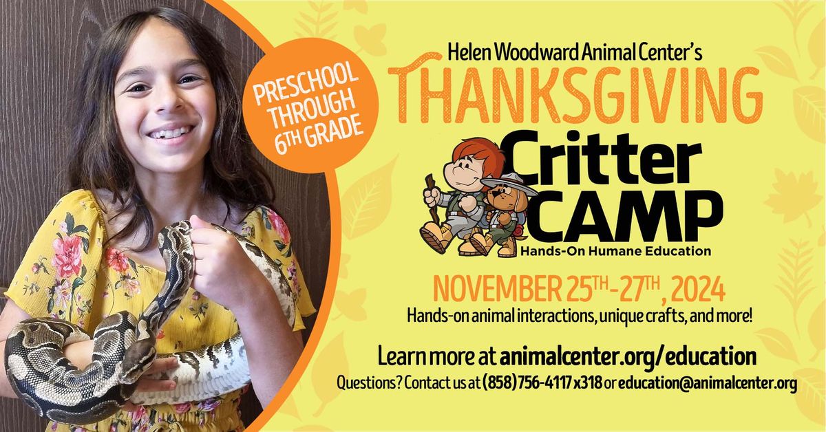 Thanksgiving Critter Camp