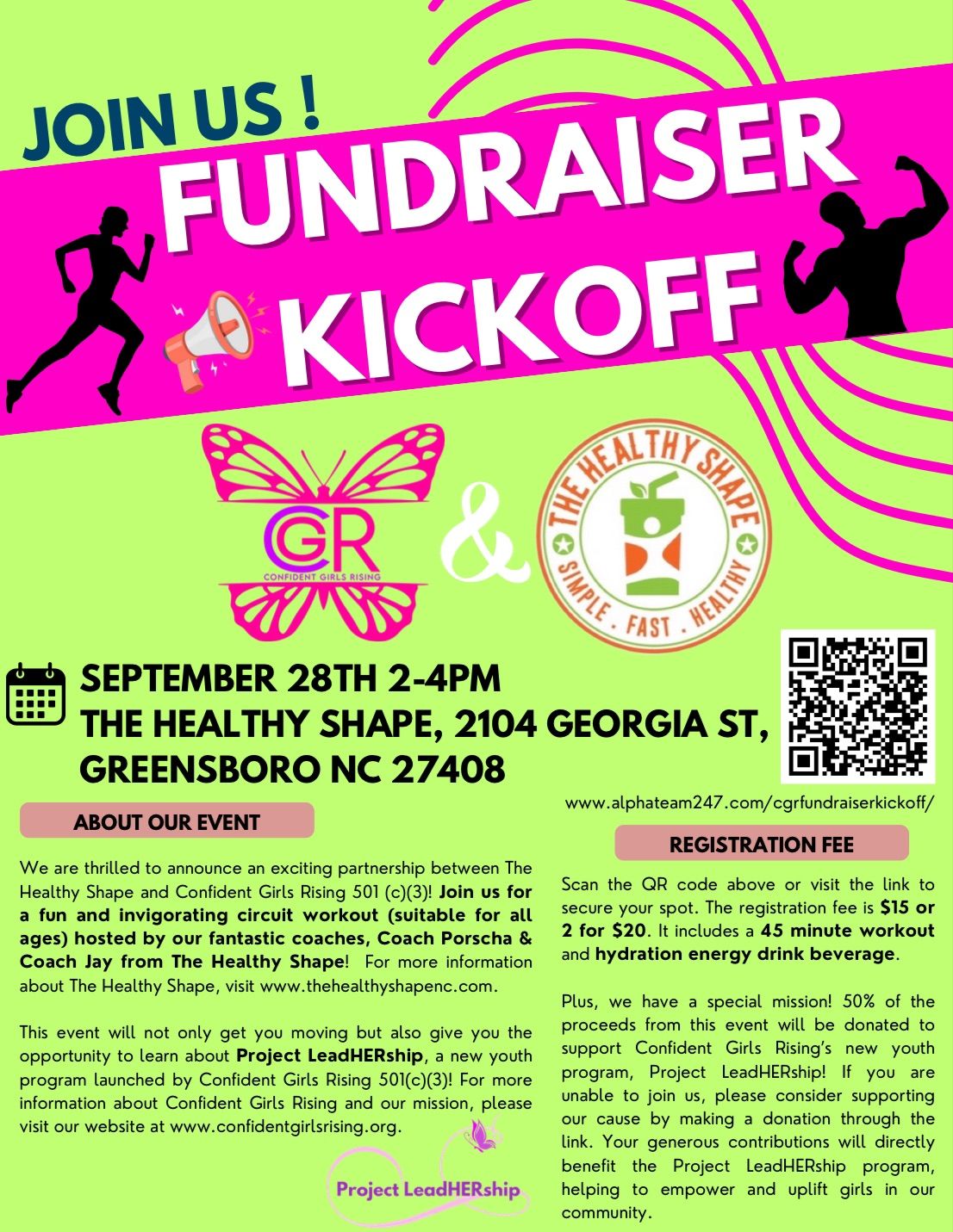 Confident Girls Rising and The Healthy Shape Kickoff Fundraiser