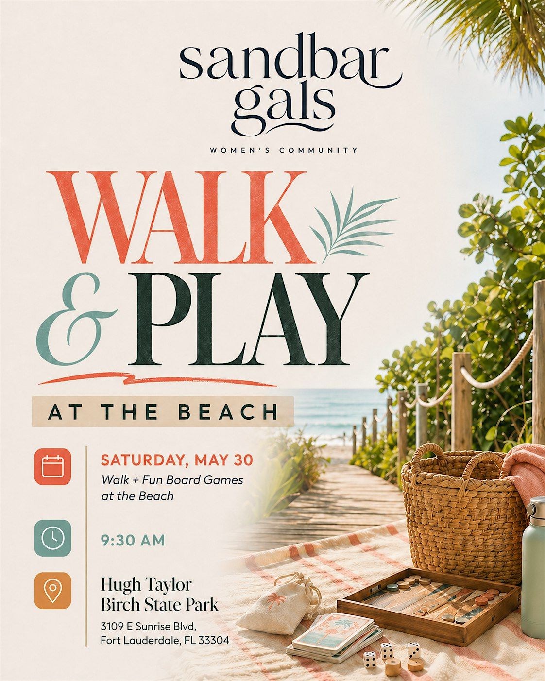 Hugh Taylor Walk + Fun Board Games at the Beach