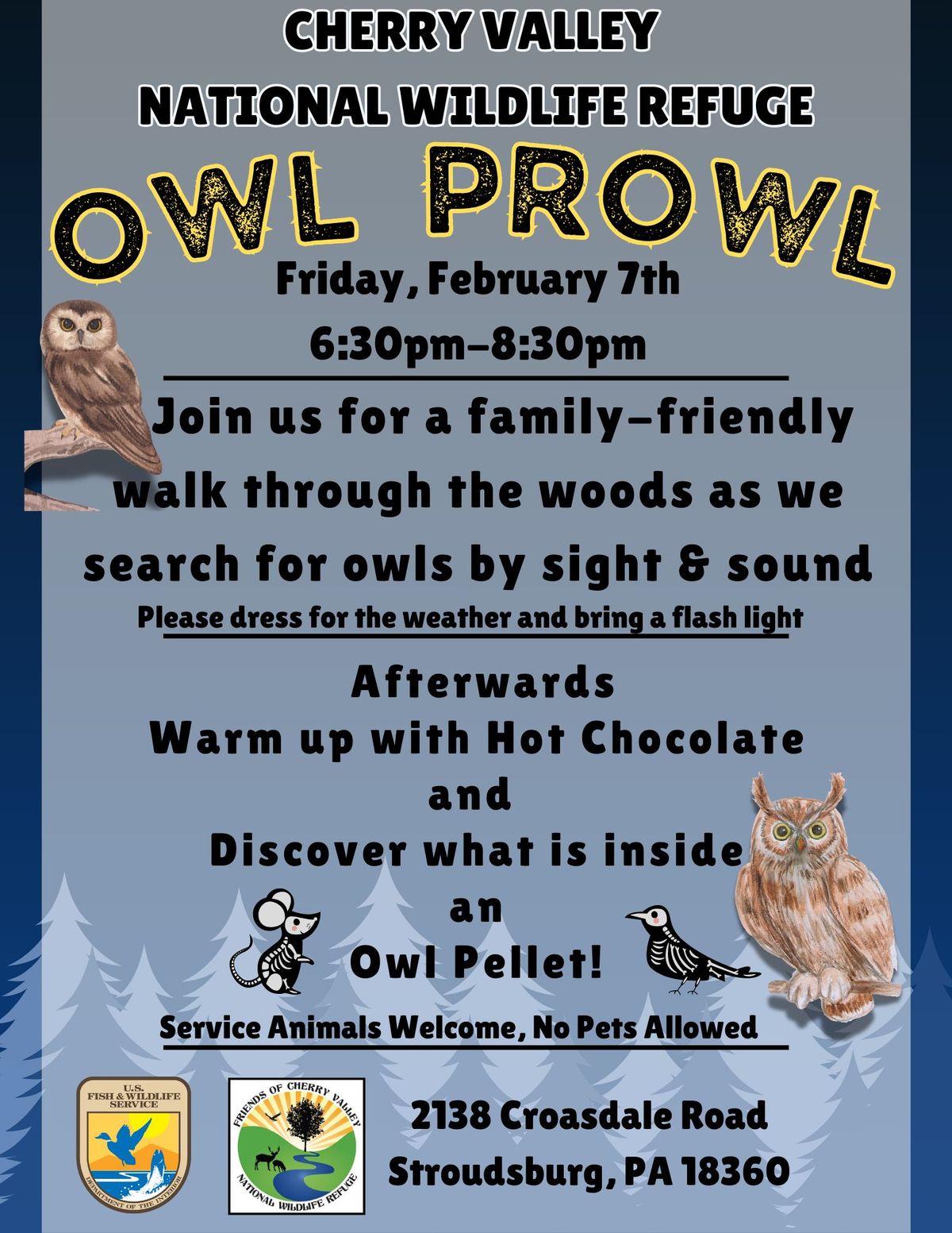 Owl Prowl Program at Cherry Valley National Wildlife Refuge