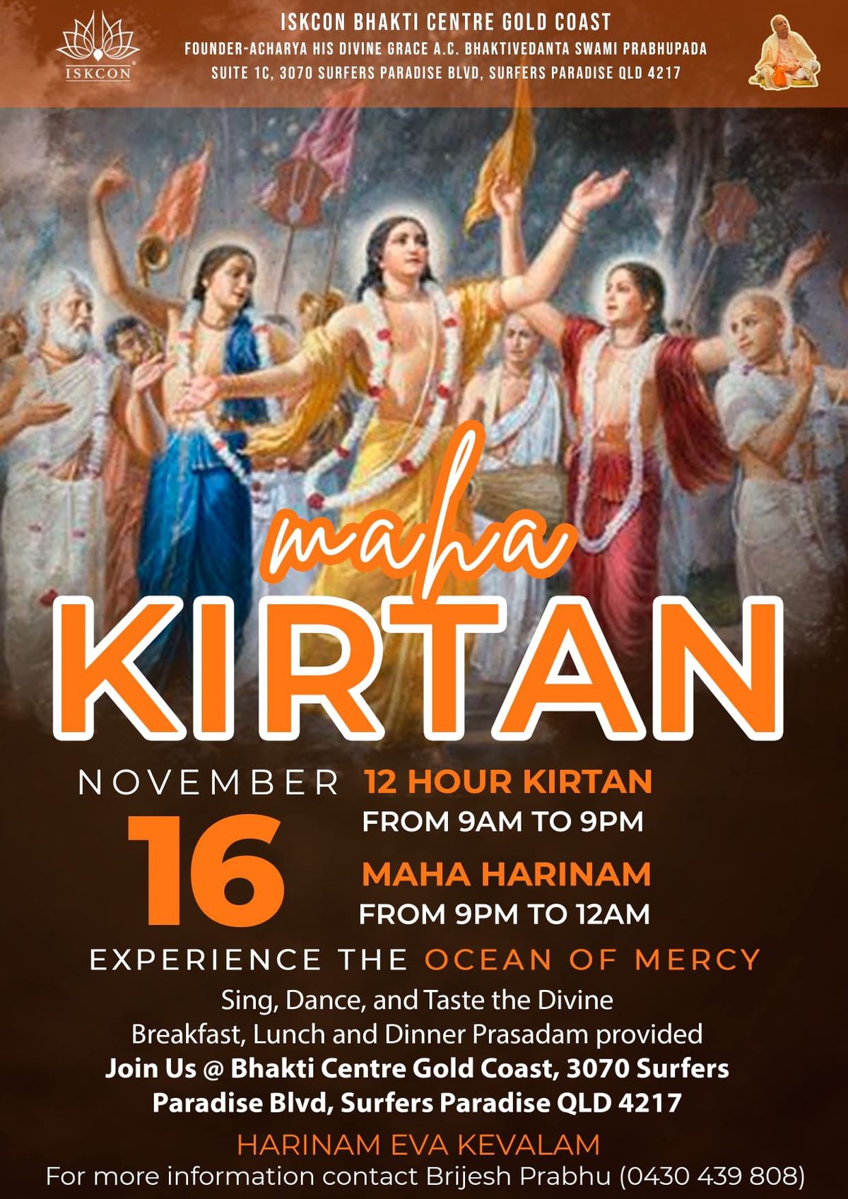 12 Hour Kirtan @ Bhakti Centre Gold Coast