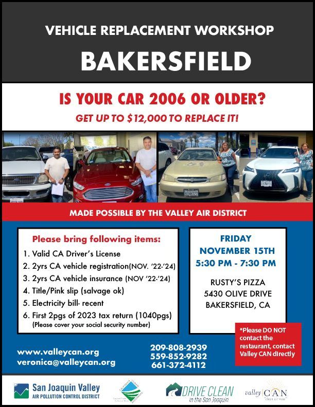 Vehicle Replacement Workshop- BAKERSFIELD