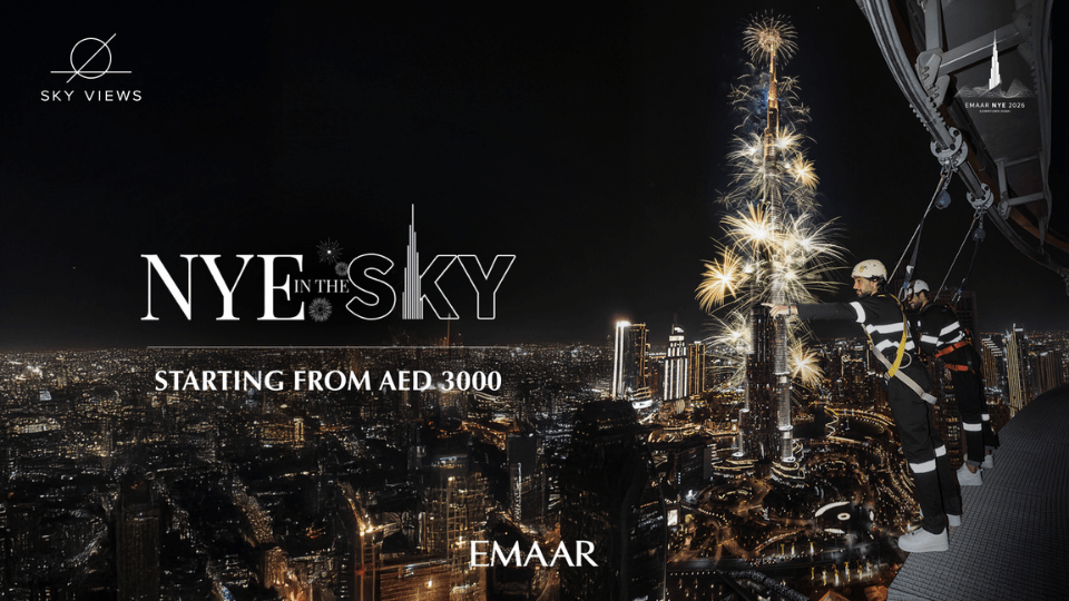 NYE 2026 with Dinner at Sky Views Observatory +  Edge Walk Experience