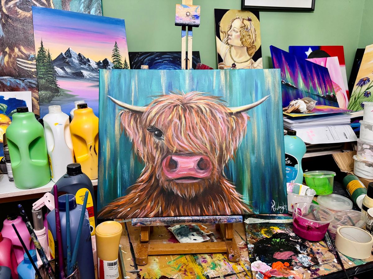 Pub Painting - Potteric Carr Doncaster - paint the Highland Cow!