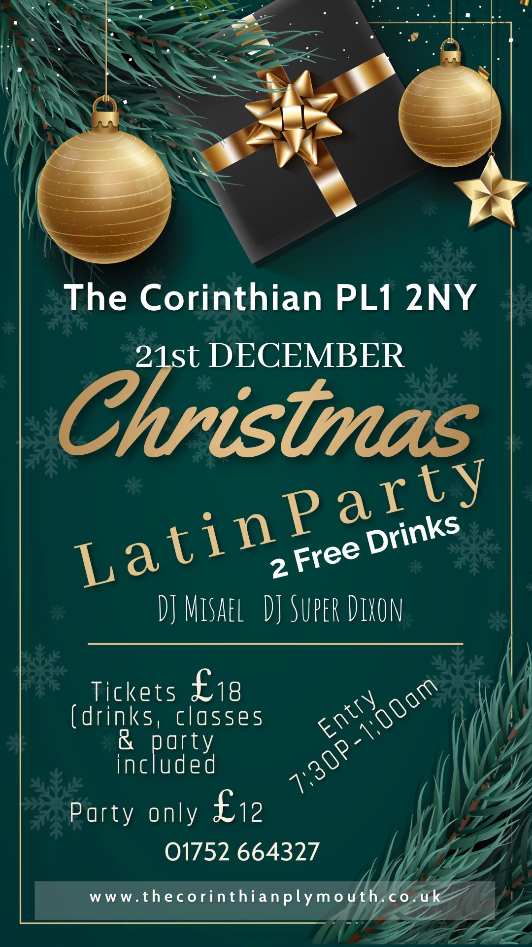 Saturday 21st December Latin Christmas Party at The Corinthian!