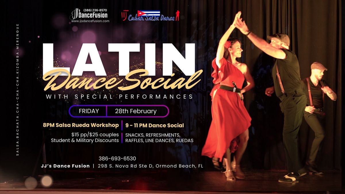 Latin Dance Social @JJ's Dance Fusion - with Salsa Rueda Workshop