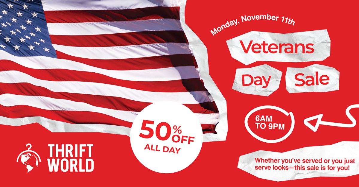 Thrift World's 50% Veterans Day Sale