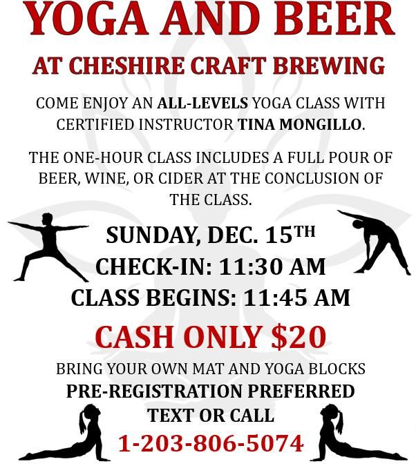 YOGA and BEER! at Cheshire Craft Brewing