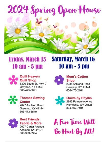 2024 Spring Mini Shop Hop, 2007 Carter Ave, Ashland, KY 41101-7731 ...