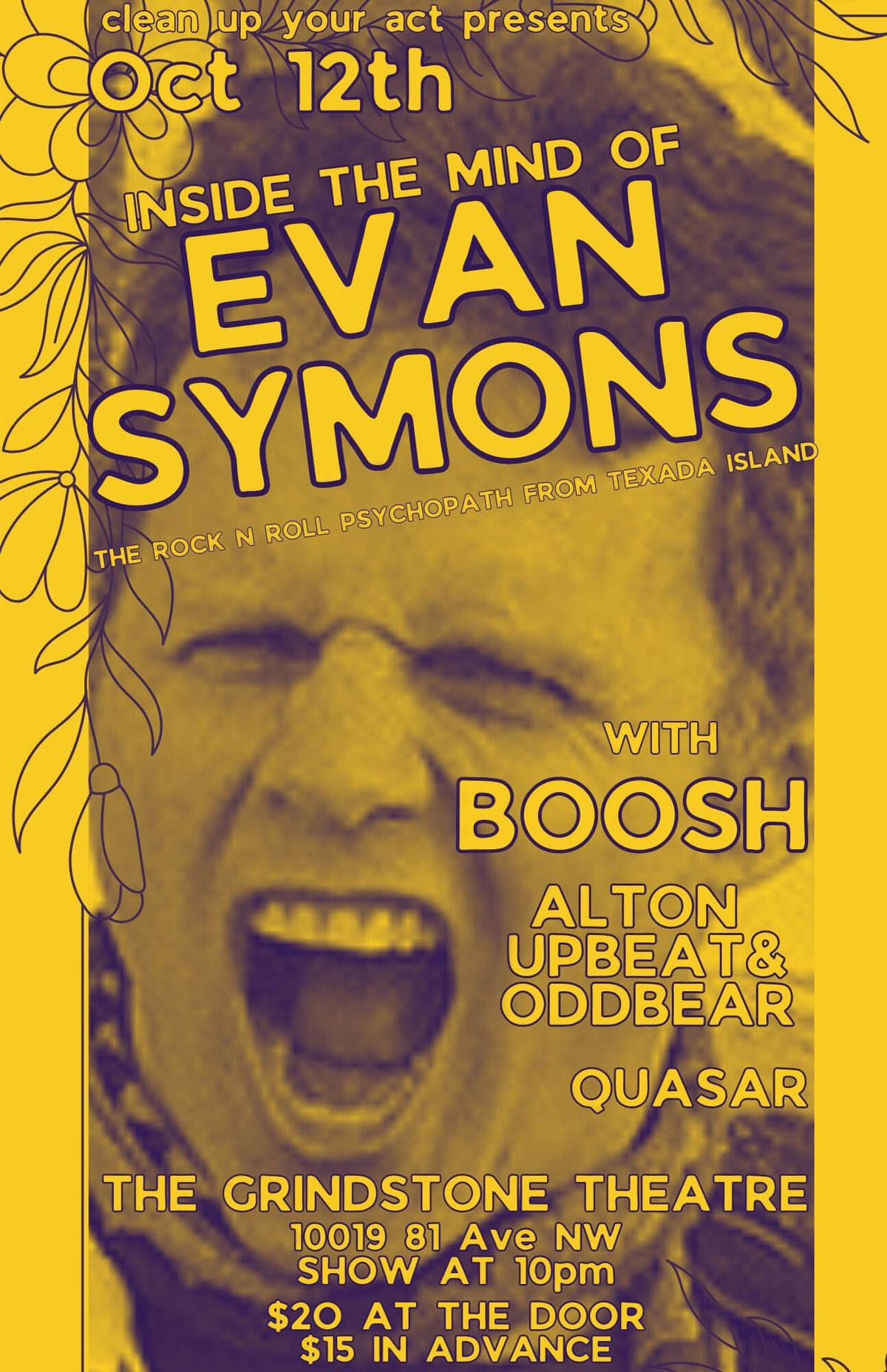 Evan Symons w\/ Boosh, Alton Upbeat & Oddbear, Quasar