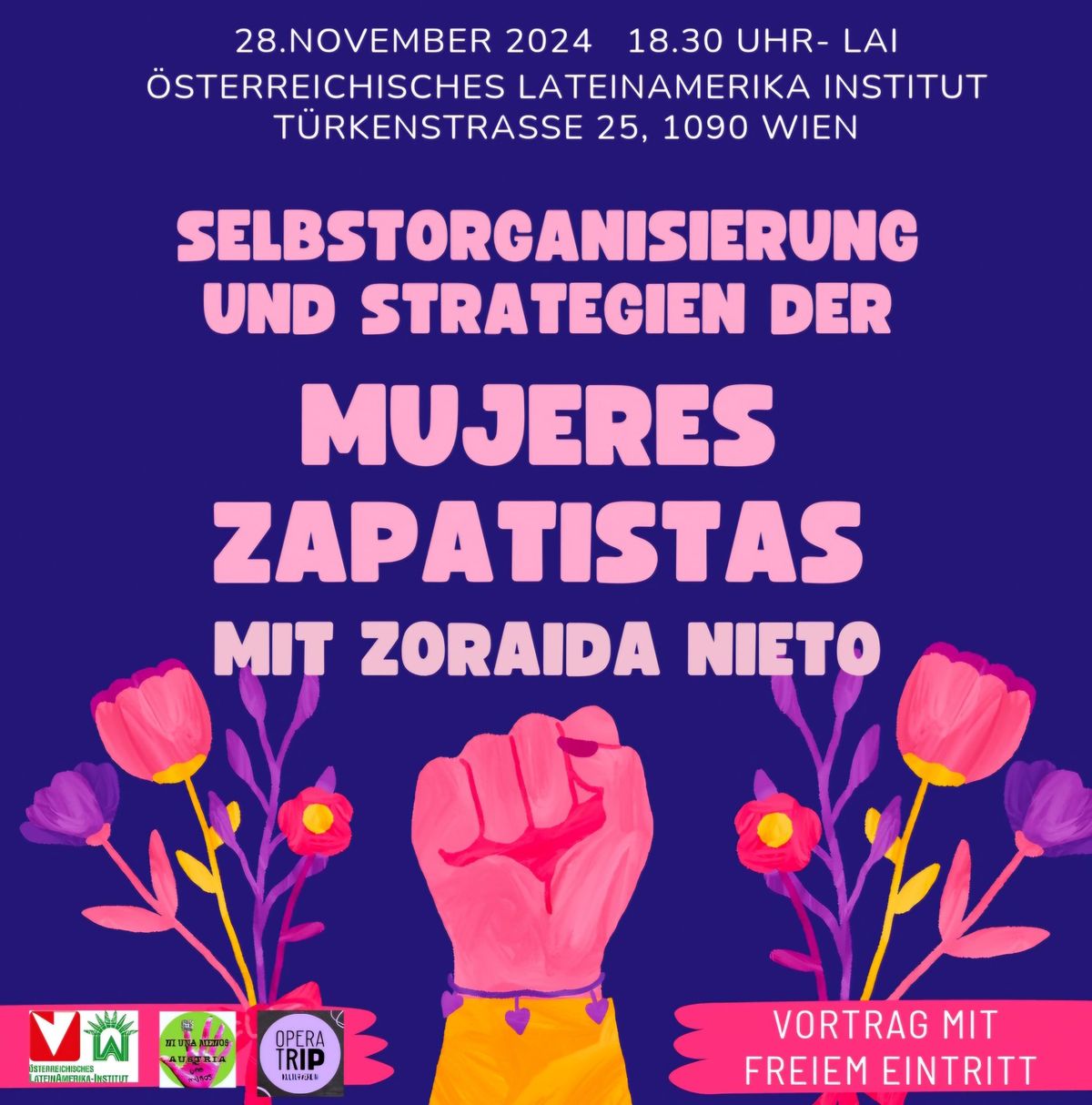 Selbstorganisierung der Mujeres Zapatistas, Vortrag auf Deutsch und Espa\u00f1ol