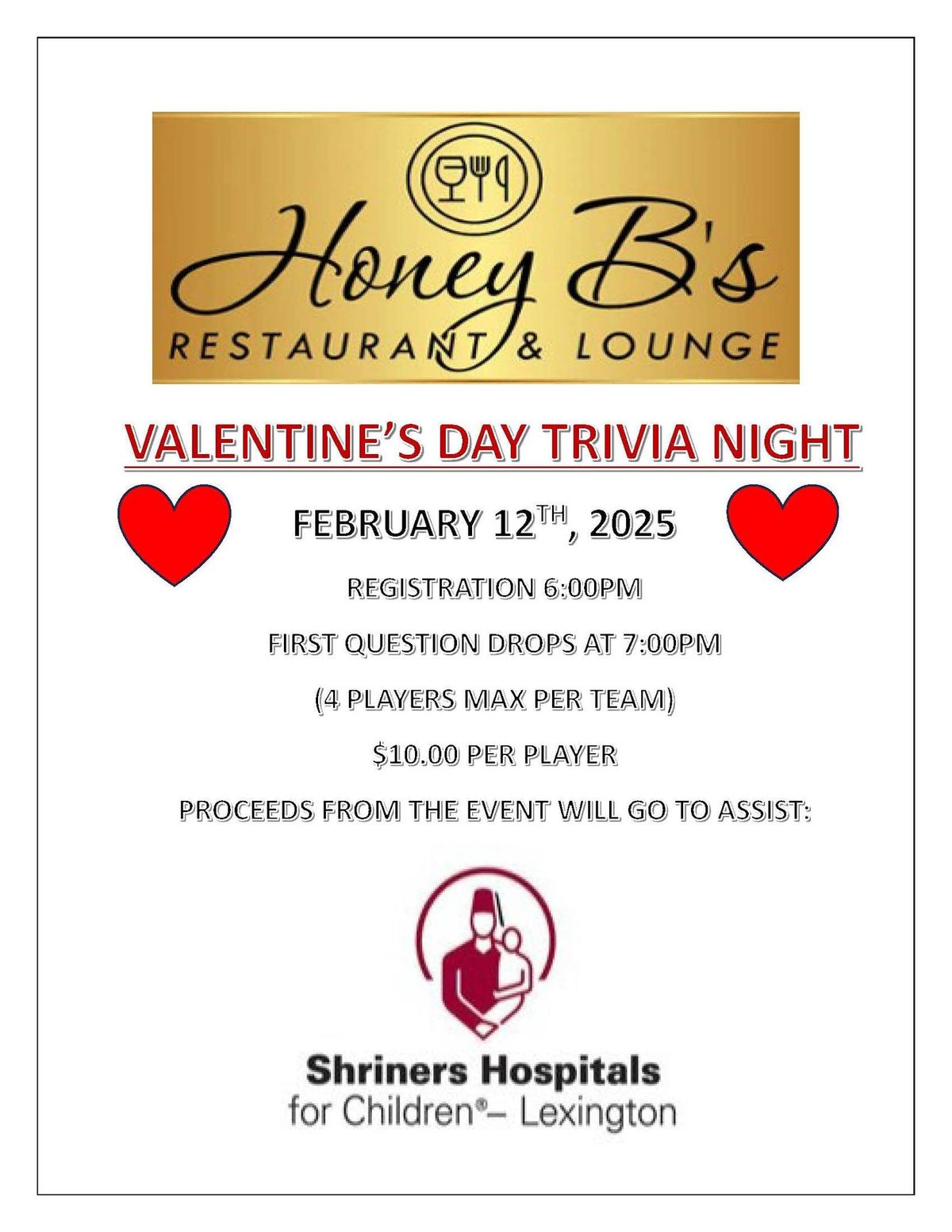 Shriners Hospitals for Children-Lexington Trivia Night