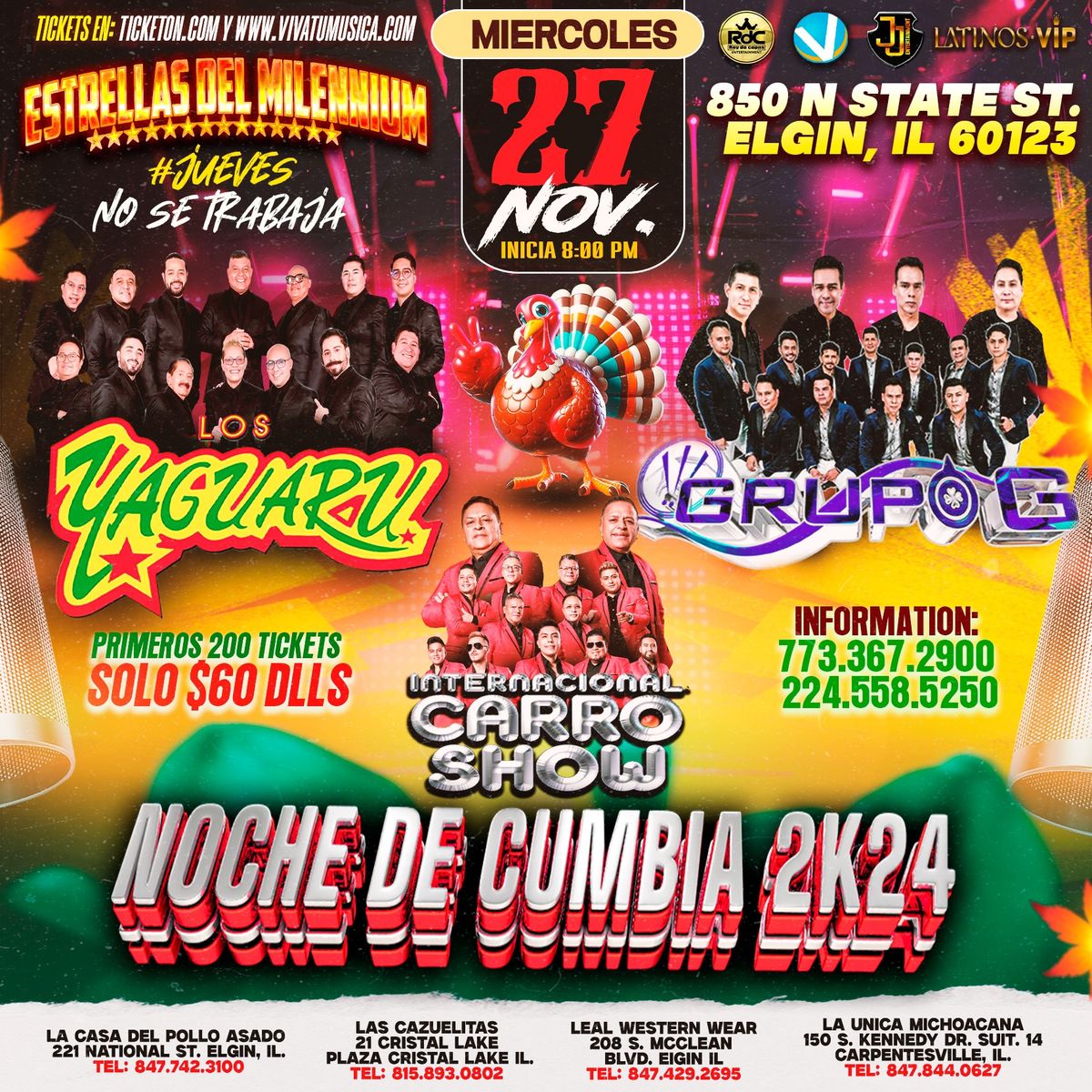 LOS YAGUARU \ud83e\udd41 \/ \ud83e\ude98GRUPO G  \/ CARRO SHOW en  ELGIN IL