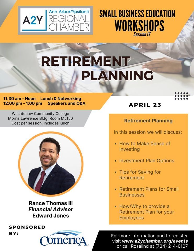 A2Y Chamber Small Business Workshop - Retirement Planning