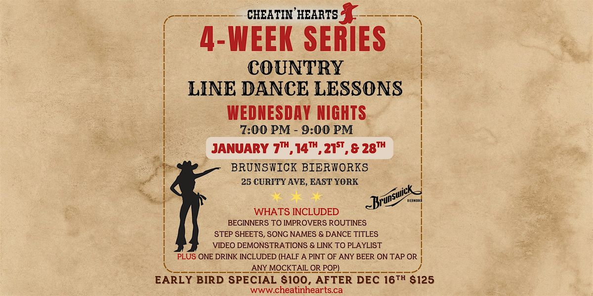 4-week Line Dancing Series at Brunswick Bierworks