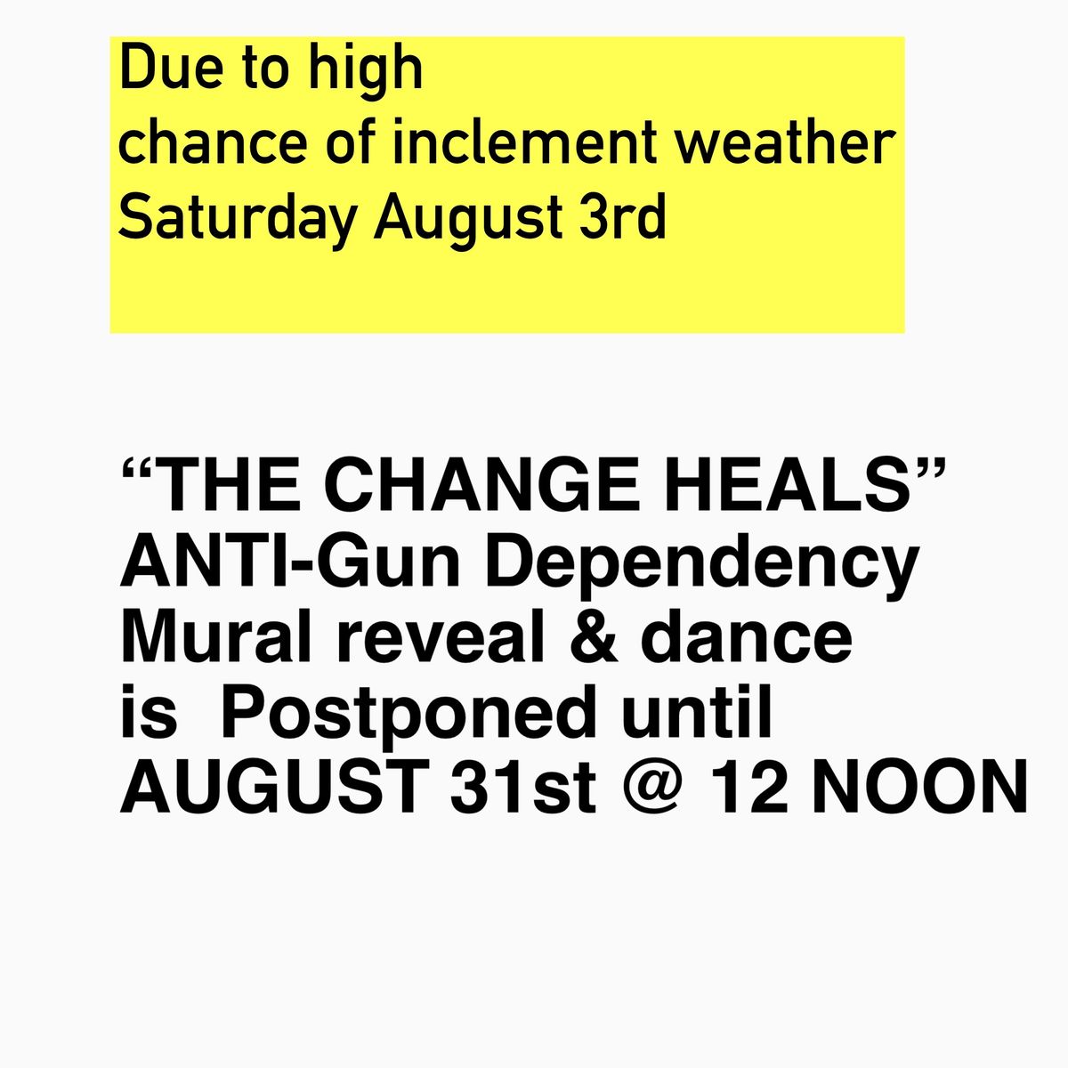 \u201cCHANGE HEALS\u201d End Gun Violence dependency