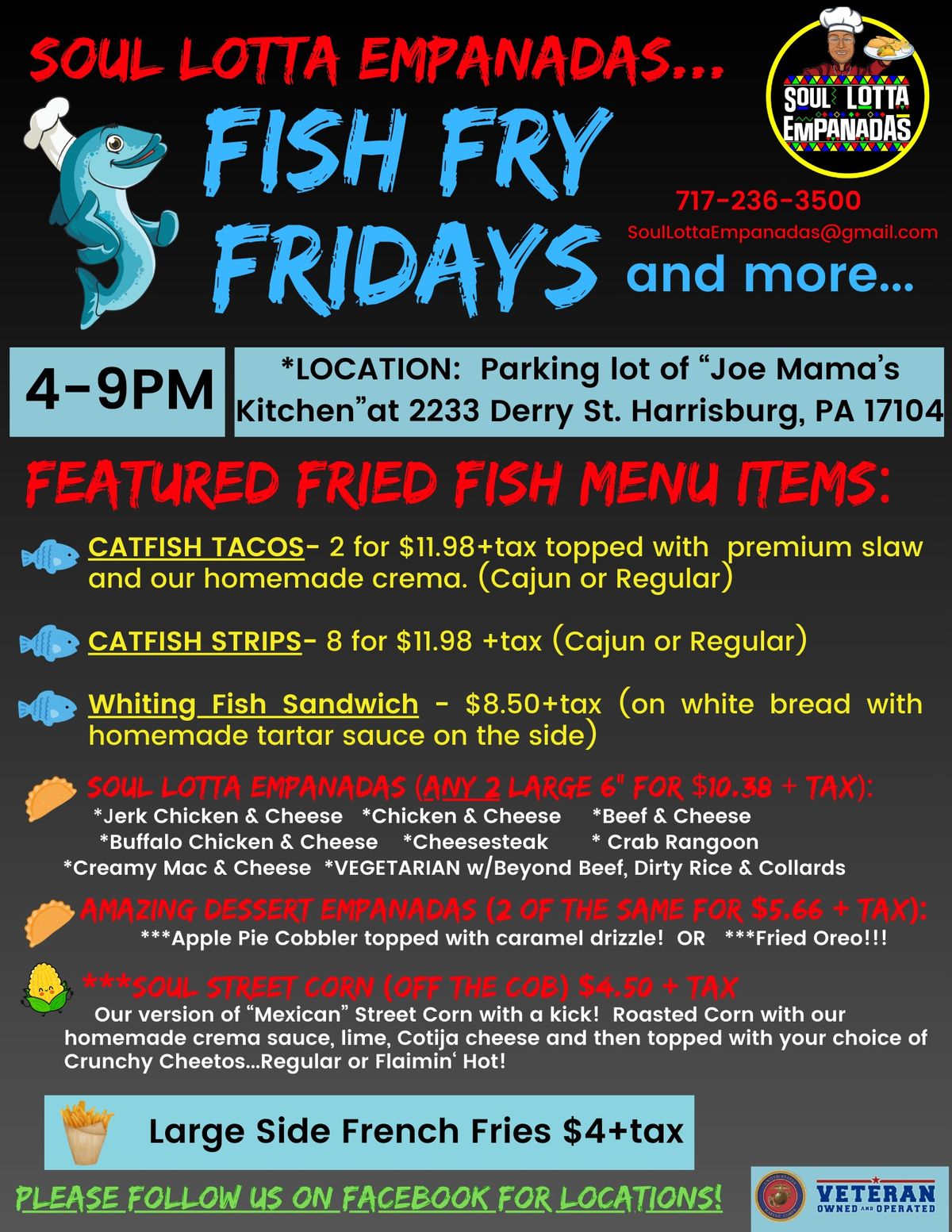 SOUL LOTTA EMPANADAS FISH-FRY FRIDAYS at the truck!