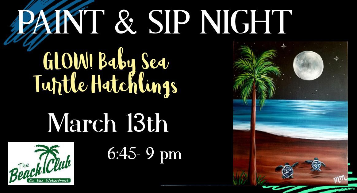 Moonlight Baby Sea turtles (Glow option available) Paint Night 