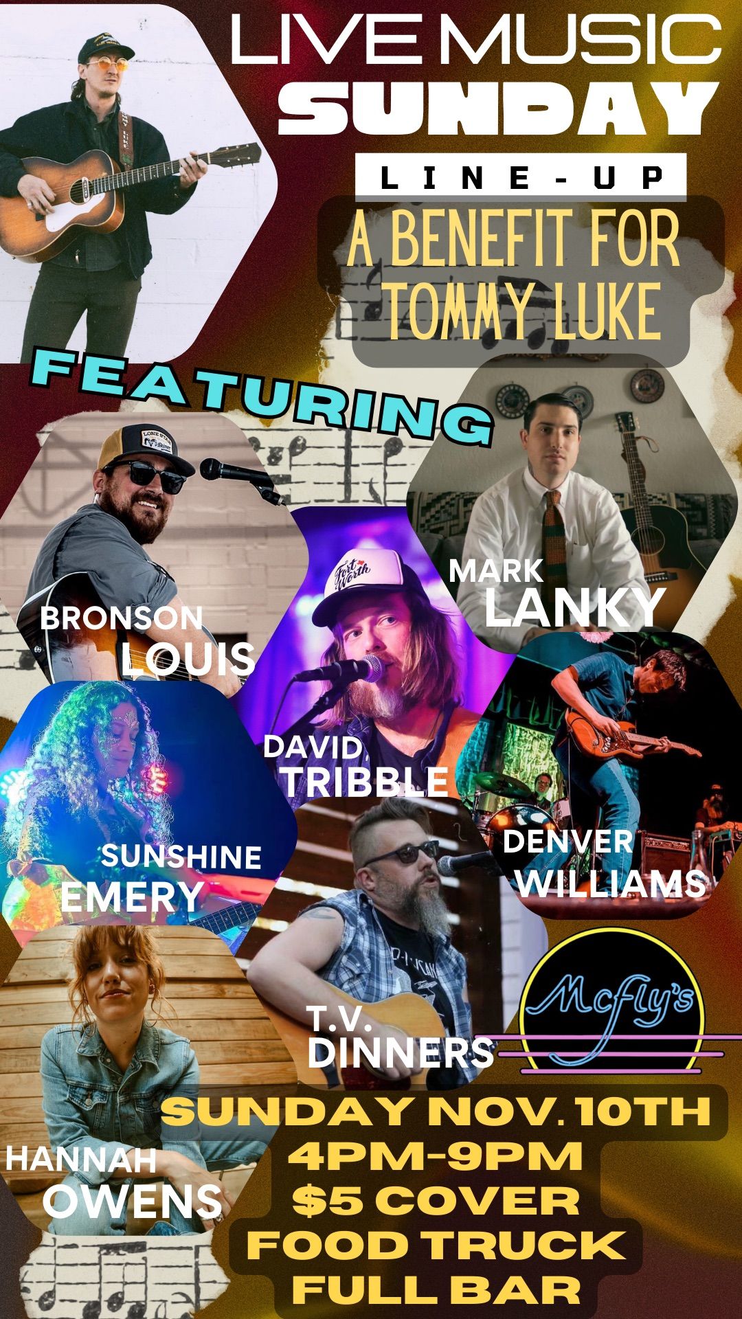 \ud83c\udfb8Live Music SUNDAY \ud83c\udfb8A Benefit For Tommy Luke