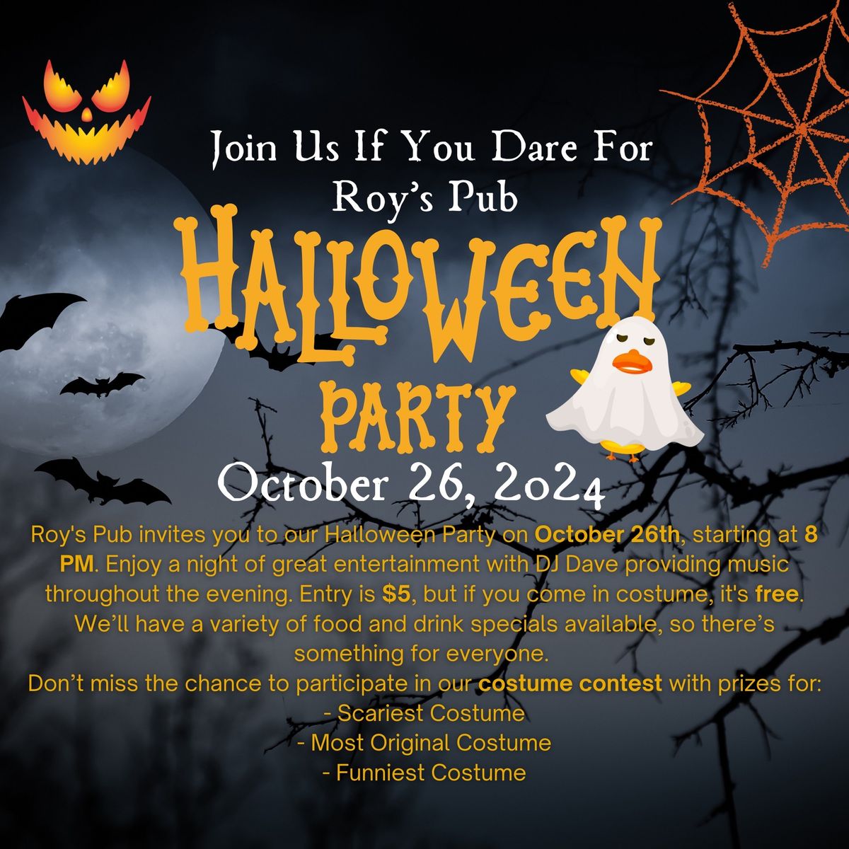 Roy\u2019s Pub Halloween Party