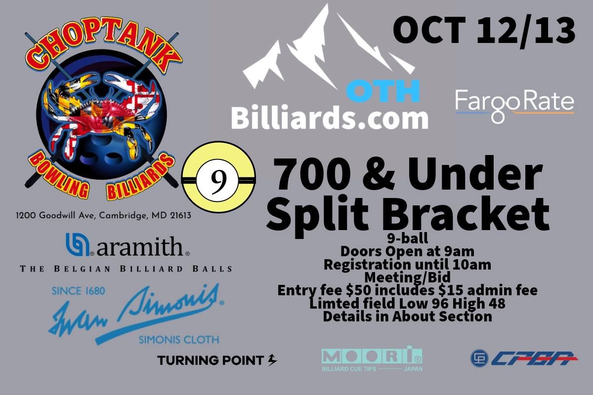 OTH Tournaments 700\/under Split Bracket 9-Ball