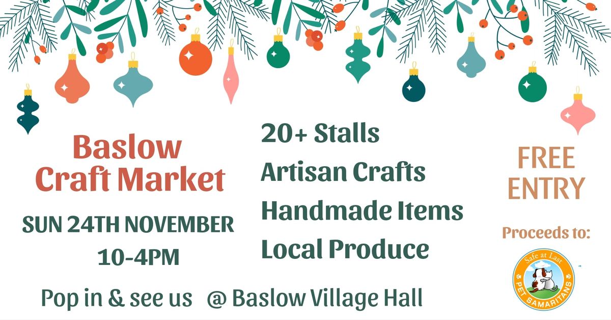 Baslow Craft Market (Fully booked - Fundraiser for Pet Samaritans)