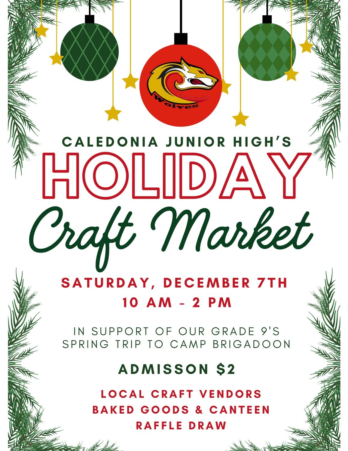 Caledonia Junior High Holiday Craft Market