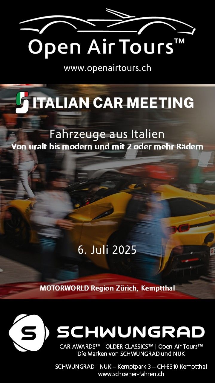 Italian Car Meeting - 6. Juli 2025 - Der Tag f\u00fcr Fahrzeuge aus Italien