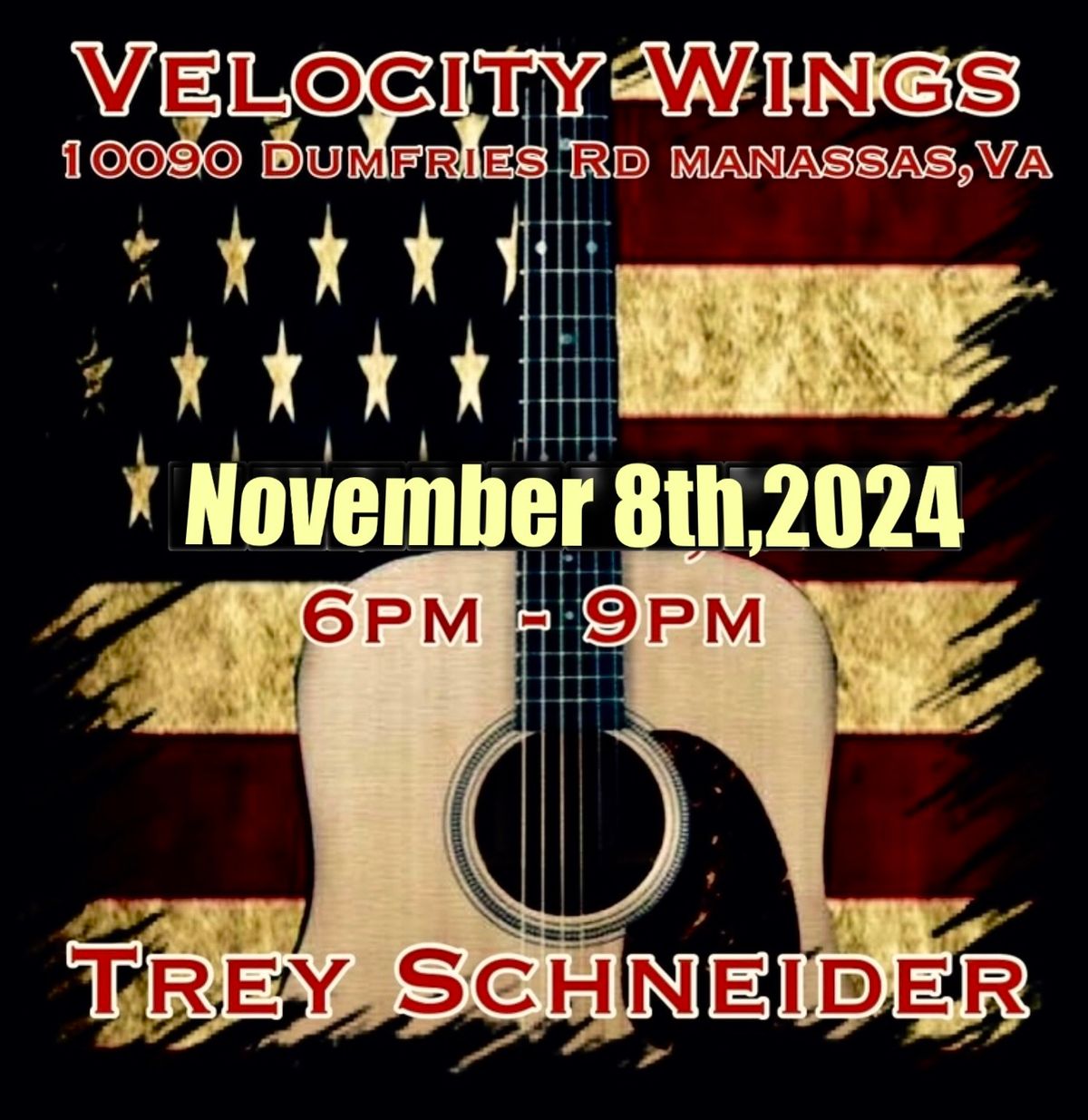 Trey Schneider @ velocity Wings MANASSAS Nov 8th!