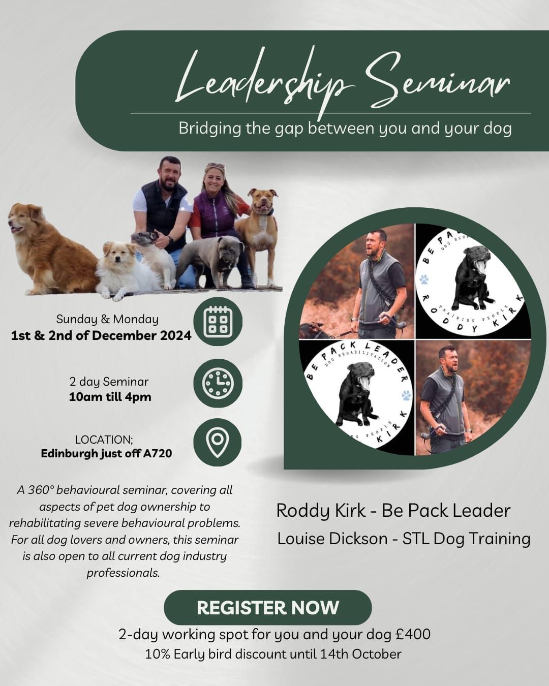 \u26a0\ufe0f 2-Day Dog Behaviour Seminar \u26a0\ufe0f - tailored to you! 